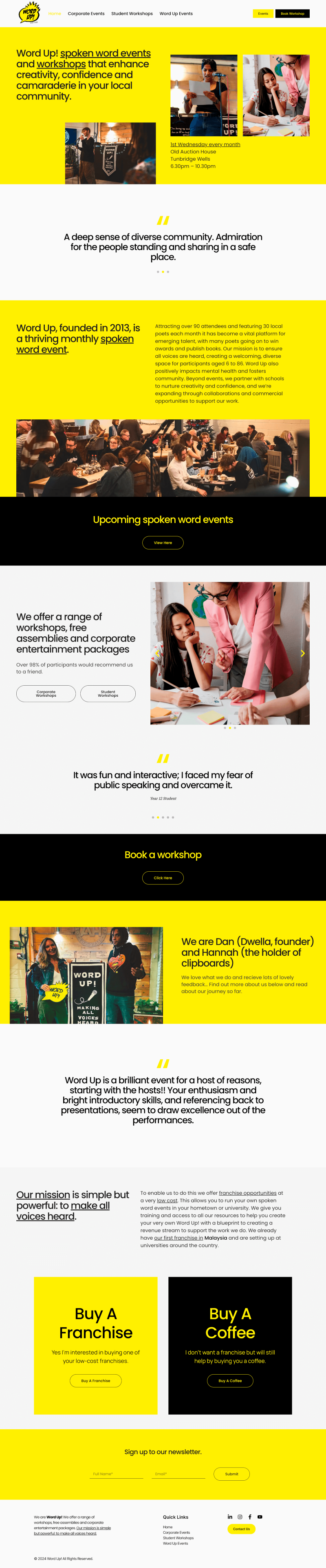 wordup poetry website design and build