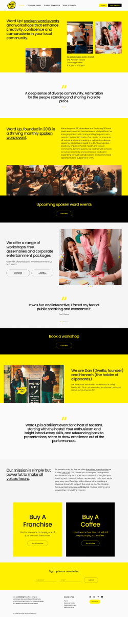 wordup poetry website design and build
